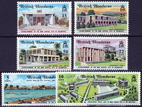 ZAYIX British Honduras 269-274 MNH Architecture Post Office 071423S19M Cover