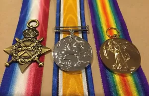 WORLD WAR 1 (WW1) TRIO MEDAL SET (1914-15 Star, BWM and Victory) + FREE Postage - Picture 1 of 8
