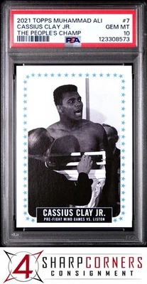 2021 TOPPS MUHAMMAD ALI THE PEOPLE'S CHAMP #7 CASSIUS CLAY JR. HOF POP 4 PSA 10 - Image 1 of 2