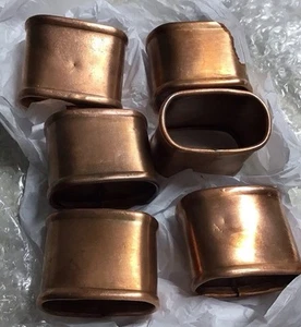 Vintage Napkin Rings Copper Metal Heavy Copper Set Of 6 - Picture 1 of 6