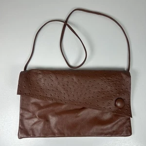 Noble Handbag's Inc Tracolla Vera Pelle Morbida Patchwork Colore Mano Marrone �� - Foto 1 di 9