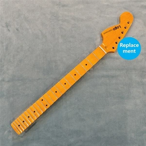 Scalloped Left Hand Big Head Maple Electric Guitar Neck 22 Frets Yellow Glossy - Picture 1 of 10