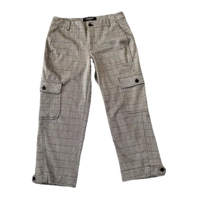 Liverpool LA Cargo Pants Womens 8/29 Plaid Straight Leg/Pockets & Ankle Button - Image 1 of 4