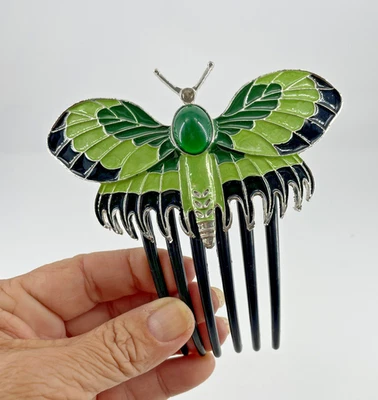 Hairclip Jewelry Women Rose's Butterfly Shape Hair Comb Titanic Movie Green Boho - Image 1 of 4