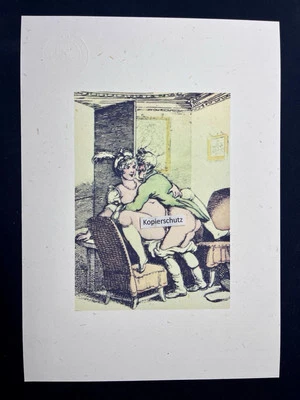 Victorian erotic Artprint Karikatur Rowlandson  „Herrengedeckt - Sex zum Café “ - Bild 1 von 3