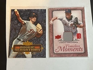 2008 Upper Deck Timeless Moments Justin Verlander Relic Red & Rookie Sensation - Bild 1 von 3
