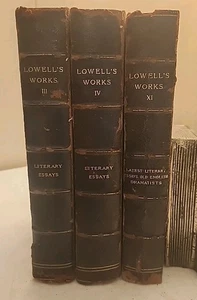 1890s James Lowell’s Literary Essays, Fine Binding, 3 Volumes Free Shipping - Imagen 1 de 16
