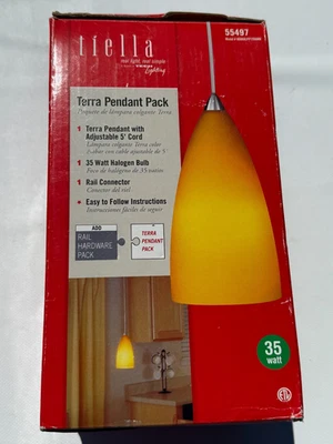 New! Genuine Tech Lighting Tiella LED or Halogen Pendant Light Pack Amber - Image 1 of 2