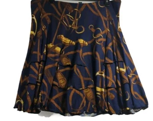 Lauren Ralph Lauren Horsebit And Bridle Skirt Ruffle Equestrian Size Xl - Picture 1 of 5