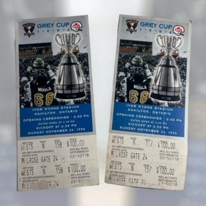 Hamilton CFL Grey Cup Pair of Un-torn Tickets 1996 Tiger-Cats Argonauts Win - Picture 1 of 2