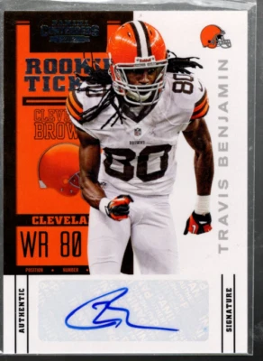 B3217- 2012 Panini Contenders #192A Travis Benjamin RC Auto - NM-MT - Image 1 of 2