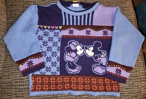 Vintage Mickey for Kids Disney Minnie & Mickey Mouse Knit Sweater Kids Size 6 - Picture 1 of 13