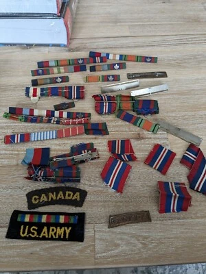 WW2 Canadian Medal/Ribbon Mounting Bars part peices LOT - Image 1 of 4