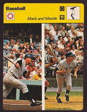 ROGER MARIS and MICKEY MANTLE New York Yankees 1977 SPORTSCASTER CARD #07-16