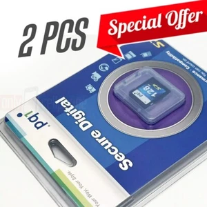 Lot of 2 PQI 128MB Secure Digital SD Flash Memory Card with Jewel Case - Picture 1 of 5