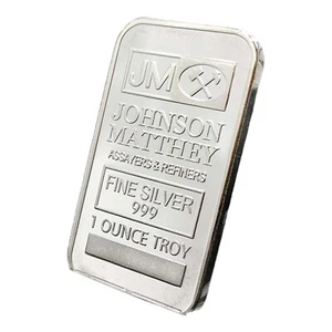Johnson Matthey - Barra de plata fina .999 de 1 oz en cápsula de monedas recuerdos americanos - Imagen 1 de 7