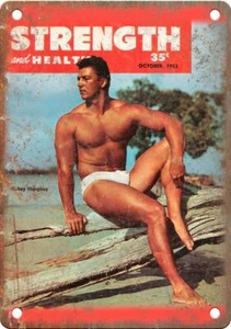 Kraft und Gesundheit Bodybuilding Magazin 12" x 9" Reproduktion Blechschild W29 - Bild 1 von 1