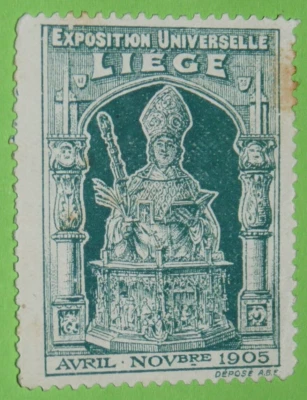 CINDERELLA TIMBRE 1905 EXPOSITION UNIVERSELLE LIEGE BELGIQUE BELGIË - Photo 1/2