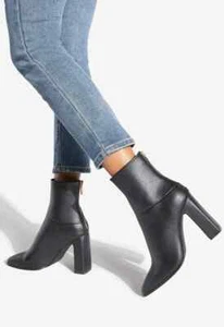 NEW Women’s Ankle Bootie Back Zip Block Heel Platform Ankle Boots Size 8 - Picture 1 of 5