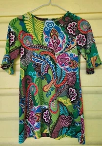 Maggie Breen Too Dress Short Quarter Sleeve Ruffle Sequin Paisley Girls Size 7 - Picture 1 of 5