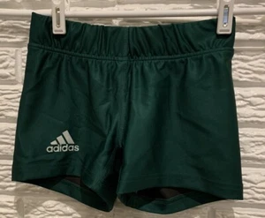 Adidas Youth Small Green Athletic Shorts For Girls, Polyester/Spandex - Picture 1 of 9