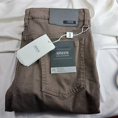 ARMANI COLLEZIONI BROWN PANTS SIZE 27 (RETAIL $425) - Image 1 of 2