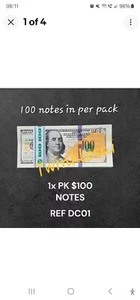 Joss Papers Dollars Fake Heaven Bank ($100) Notes 1 Pack x 100 Notes DC01 Faulty - Picture 1 of 5