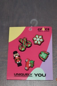 NES Crocs Christmas Jibbitz Red & Green Ornament Holiday 5 Pack - Picture 1 of 2