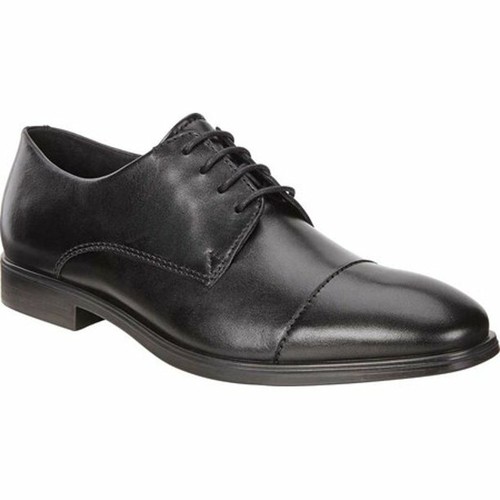 Oxford Ecco Black Melbourne Cap Toe in pelle da uomo taglia US 13 13 5 47 EU Z3398