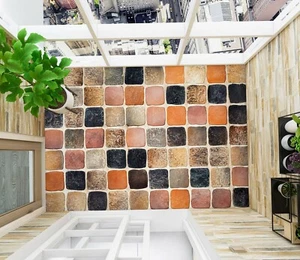 3D Square Stone 35RAIN56 Floor WallPaper Murals Wall Print Decal AJ Honey - Picture 1 of 7