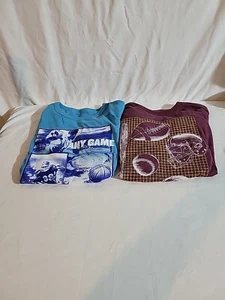 Boys Size 14 T-shirts New Lot Of 2 Sports Baseball, Football, Basketball - Picture 1 of 7