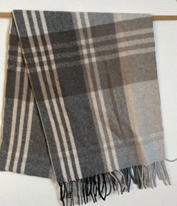Jos A Bank grau beige kariert Kaschmir Schal, 12 x 61 - Bild 1 von 3
