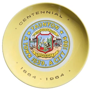 Taunton 1964, placa conmemorativa del centenario masivo - 1864-1964-10 1/8" - envío gratuito a Estados Unidos - Imagen 1 de 3