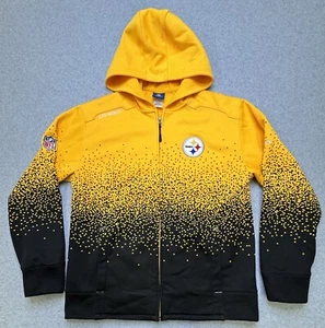 NFL Reebok On Field Pittsburgh Steelers Black/Gold Full Zip Hoodie Size Small - Picture 1 of 9