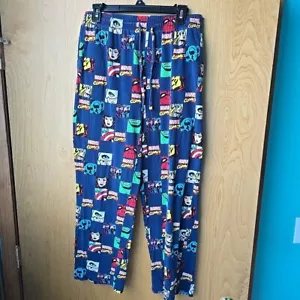 Marvel Comic Figuren Pyjamahose Hose Jungen Gr. M Baumwolle blauer Hintergrund - Bild 1 von 8