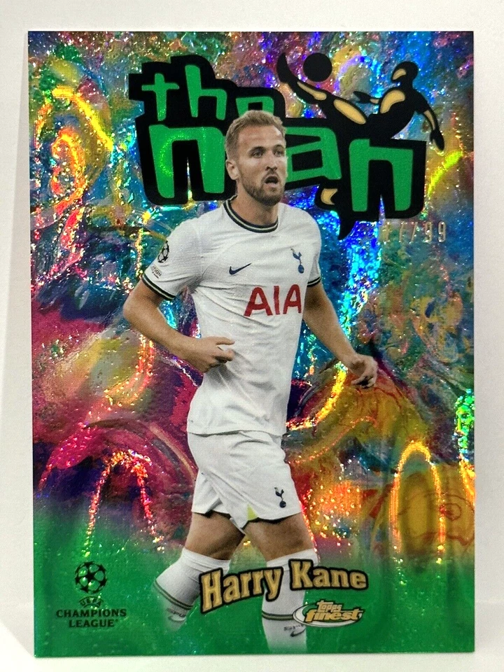 2022-23 Topps Finest UCL Tottenham Hotspur The Man Harry Kane Green Lava /99 - Image 1 of 4