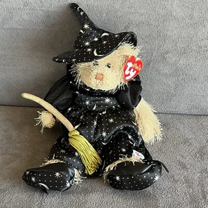 Witch Costume Ty Beanie Babies Hat Cape Shoes Dress Broom Includes Bear As Shown - Picture 1 of 10