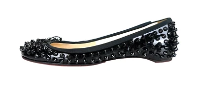 CHRISTIAN LOUBOUTIN Black Pigalle Spikes Flat SlipOn Slides Shoes US 5.5 EU 35.5 - Image 1 of 4