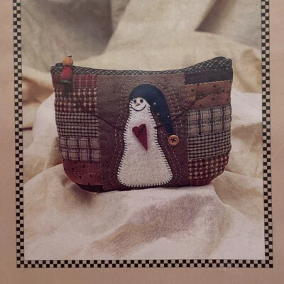Kimies Quilts Snowman Pouch Pattern  Clutch Purse Christmas Craft Sewing 1998 - Image 1 of 3