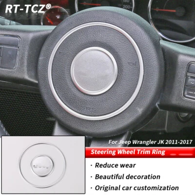 Cubierta central del volante plateada para Jeep Wrangler Compass Patriot 2011+ Foto 1 de 4