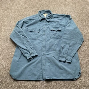 LL Bean Shirt Adult XL Extra Large Blue Chamois Cloth Flannel Long Sleeve Mens - Picture 1 of 7