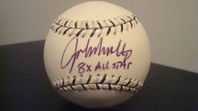 John Smoltz AUTOGRAPHED OFFICIAL MAJOR LEAGUE BASEBALL 2003 A.S. GAME 8X A.S JSA - Image 1 of 3