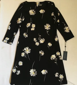 Tommy Hilfiger Women's Black Daisy Floral Print L/S Sheath Dress Size 10 NWT - Picture 1 of 14