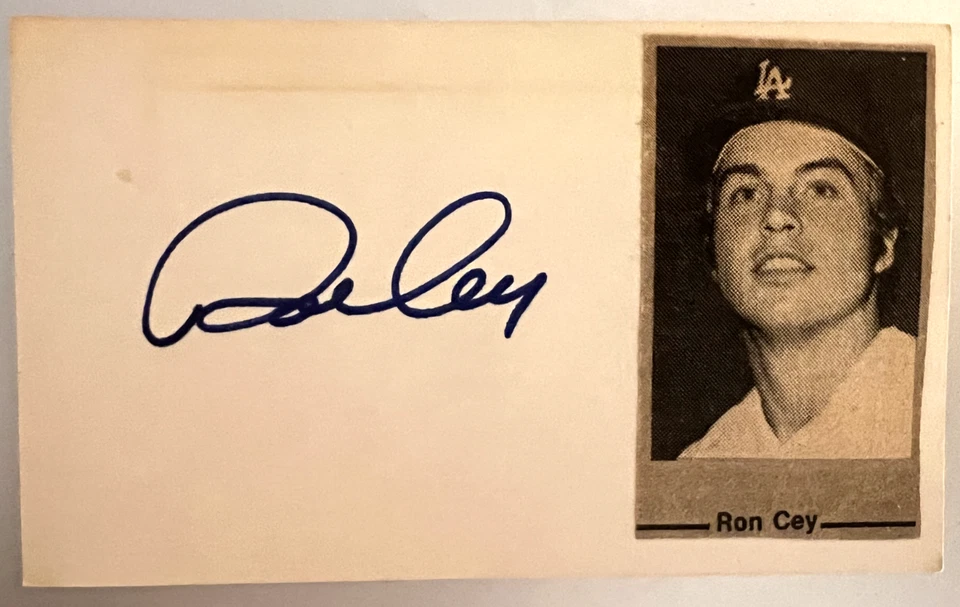 RON CEY AUTOGRAPHED 3 X 5 INDEX CARD LOS ANGELES DODGERS - Image 1 of 1