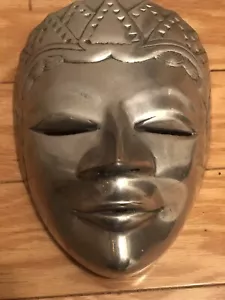 Vintage Metal Size 8x6 Inch Tribal Warrior Mask Wall Hangers - - Picture 1 of 11