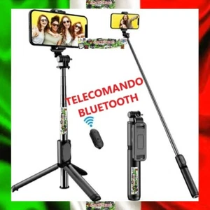 Selfie Stick Treppiede Bluetooth Telescopico con Telecomando per Smartphone - Foto 1 di 9