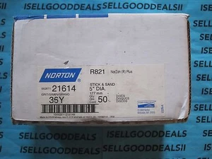 Norton R821 NorZon Plus 5" Diameter 36Y Stick & Sand 21614 Qty 50 New - Picture 1 of 2