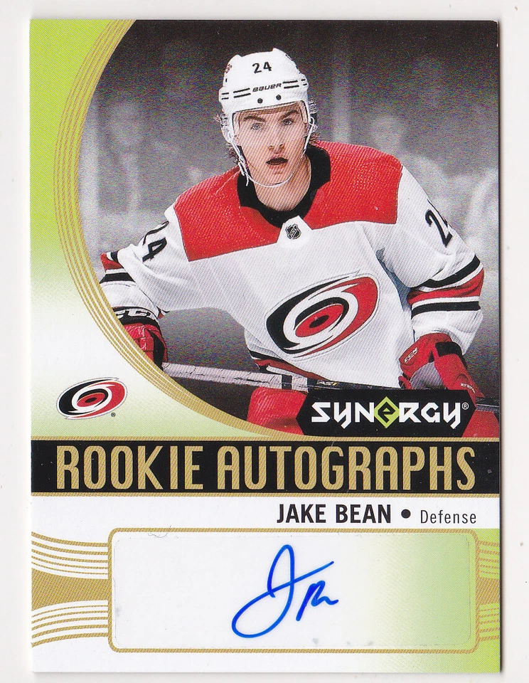 18-19 UD Synergy Jake Bean Auto Rookie Autographs Hurricanes 2018 - Image 1 of 1
