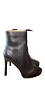 NINE WEST Womens Querida Platform Booties Leather Almond Toe, Black, Size 6.5M