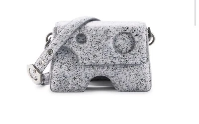 OFF-WHITE Burrow-22 Architectural Cosmic Space Grey Marbled Leather Cross-body - Image 1 of 4